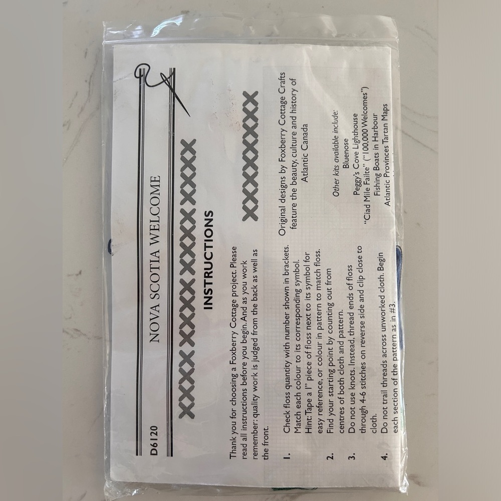 Nova Scotia Welcome Tartan Cross Stitch Kit - Picture 2 of 4